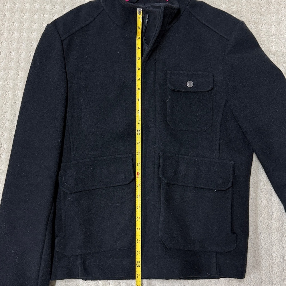 Tristan Black Military Field Jacket with Stand Collar, Large - Picture 9 of 10